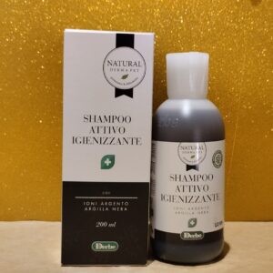 Shampoo igienizzante bio per Cani e Gatti ioni argento e argilla nera